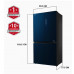 Refrigerator: Toshiba 650 L Frost Free Inverter 4-Door Refrigerator (GR-RF646WE-PGI, Classy Blue Glass Door Finish, Futuristic Plasma + Pure Technology) (GR-RF646WE-PGI(24))